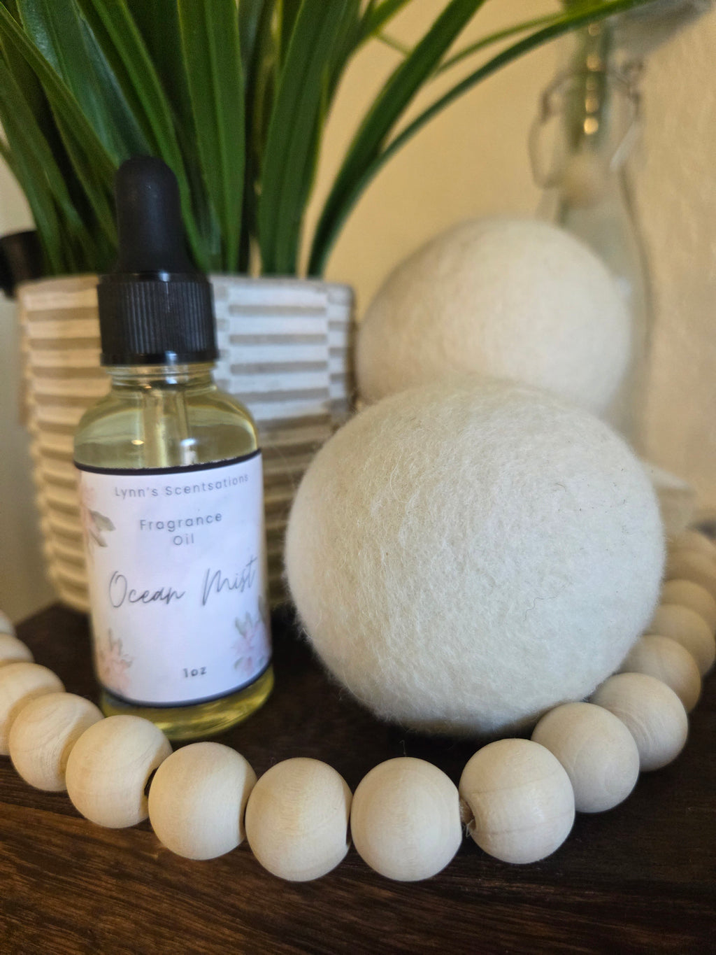 Wool Dryer Balls + 1 oz Fragrance Bottle Set