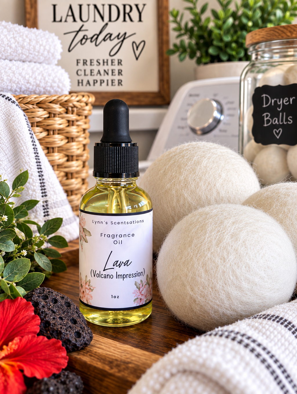 Wool Dryer Balls + 1 oz Fragrance Bottle Set