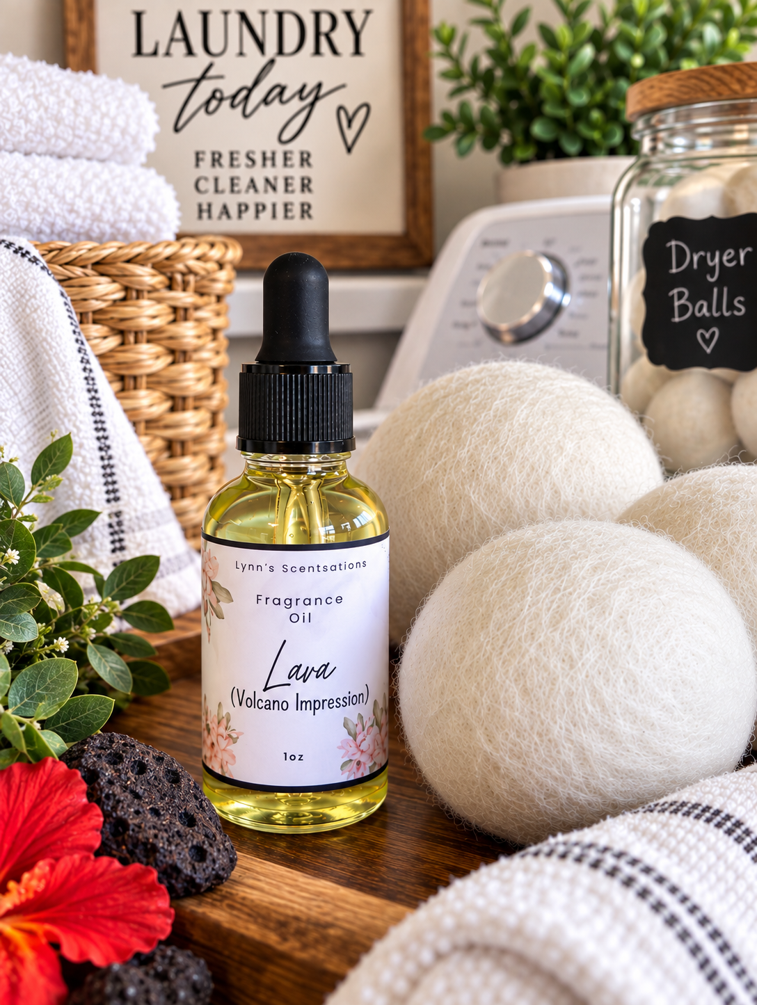 Wool Dryer Balls + 1 oz Fragrance Bottle Set